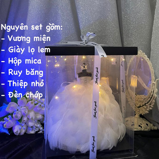 Mô hình Váy cưới LÔNG VŨ mini