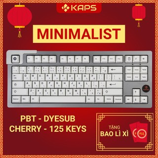 Keycap minimalist nhựa pbt profile cherry in dyesub 125 nút cho bàn phím cơ layout 108/104/98/87/84/75/68/64/61