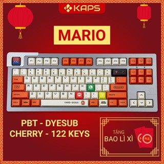 Keycap Mario version 2.0 | Nhựa PBT | Profile Cherry | In dyesub | 122 nút cho bàn phím cơ