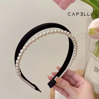 Băng Đô Cài Tóc CAPELLI Bờm Lụa Satin Phối Ngọc