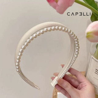Băng Đô Cài Tóc CAPELLI Bờm Lụa Satin Phối Ngọc