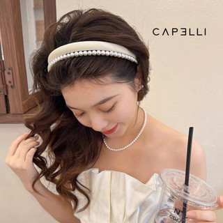 Băng Đô Cài Tóc CAPELLI Bờm Lụa Satin Phối Ngọc