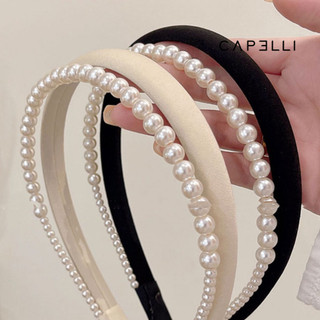 Băng Đô Cài Tóc CAPELLI Bờm Lụa Satin Phối Ngọc