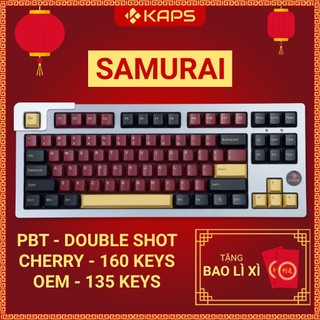 Keycap Red Samurai | Nhựa PBT | Profile OEM/Cherry | In double shot | 135/160 nút cho bàn phím cơ