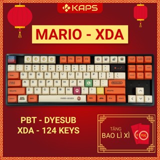 Keycap Mario XDA 2023 PBT profile XDA in dyesub 124 nút cho bàn phím cơ layout 108/104/98/87/84/75/68/64/61