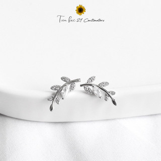 Khuyên tai bạc The leaf 7 Bông tai bạc Tiệm bạc 21 Centimeters