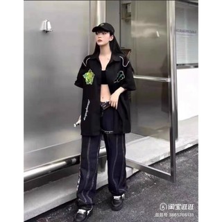 Áo sơ mi form rộng nam nữ Black Work 2 màu đen be