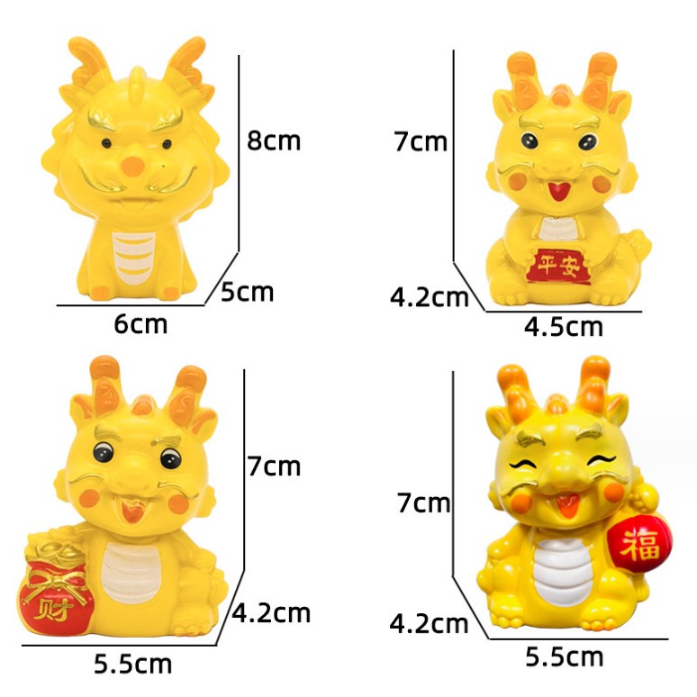 Mô hình trang trí rồng vàng trang trí tiểu cảnh, trang trí tết MH10