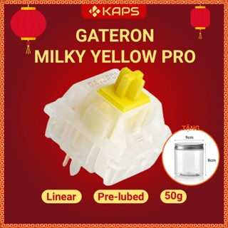 [COMBO 5 SWITCH] Switch Gateron Milky Yellow Pro, switch linear, 5 chân dùng cho bàn phím cơ