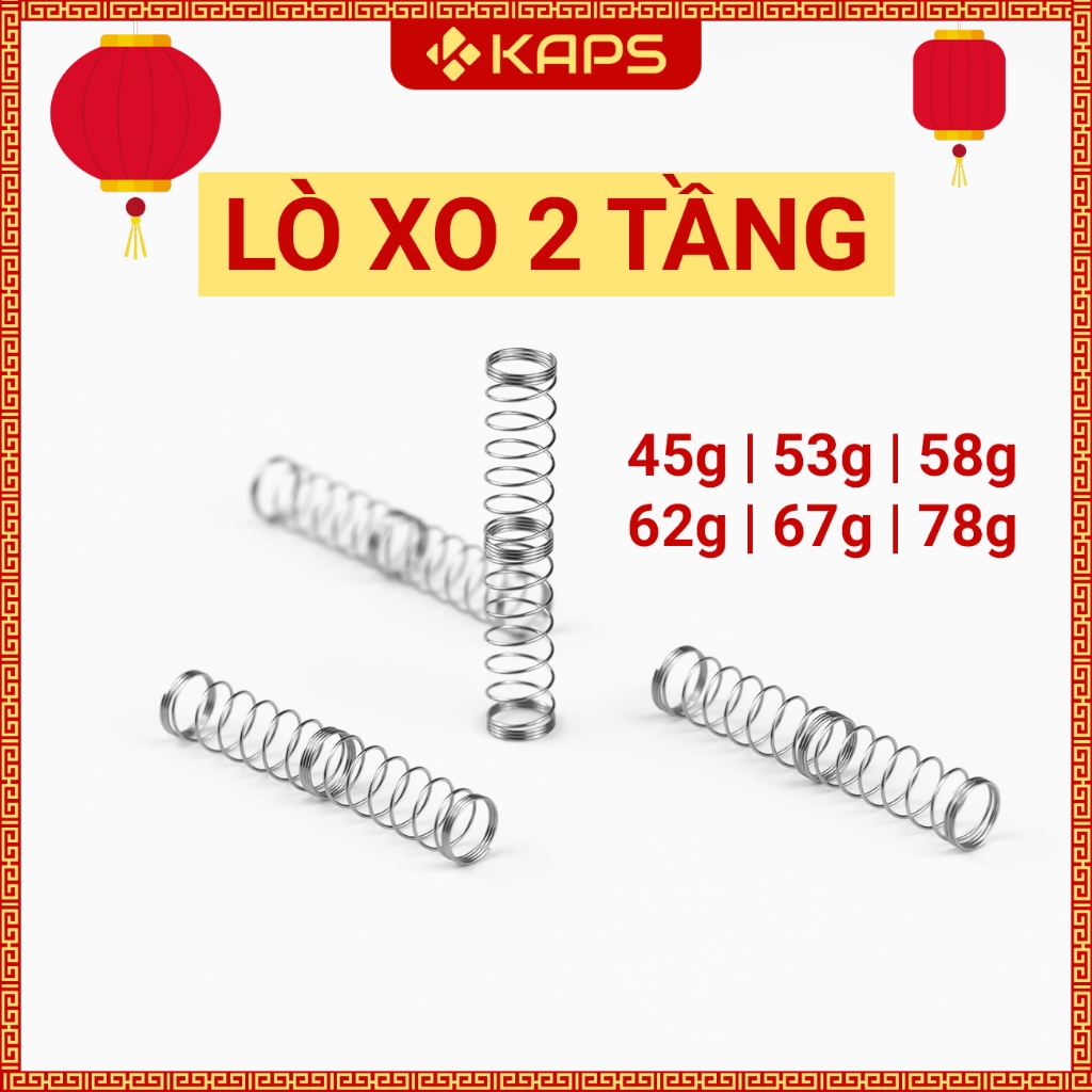 Lò xo switch 2 tầng, lực nhấn 45g 53g 58g 62g 67g 78g | Payson springs | Lò xo thay thế cho switch b