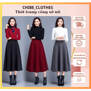 Chân váy xòe dáng dài 80cm_chất vitex cao cấp, chân váy bigsize công sở ,chân váy dài_cv43.
