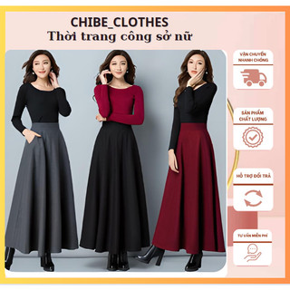 Chân váy xòe dài 90cm _chất vitex cao cấp, chân váy bigsize công sở ,chân váy dài_cv52