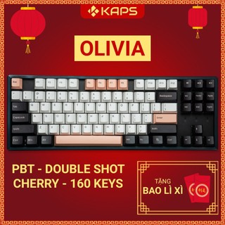 Keycap Olivia PBT profile Cherry-160 nút | OEM-135 nút in double-shot cho bàn phím cơ layout 108/104/98/87/75/68/64/61