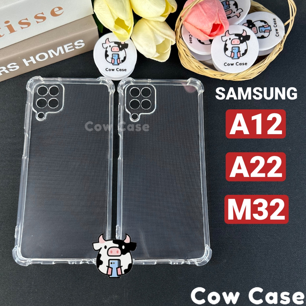 Ốp lưng Samsung A12, A22, M32 4G|5G chống sốc silicon dẻo trong Cowcase | Vỏ điện thoại ss galaxy silicon DEOT