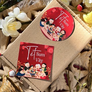Tem tết hoạ tiết tết sum vầy - combo tem tết