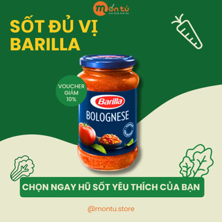 Sốt mì ý spaghetti cà chua thịt bằm barilla bolognese, sốt barilla vị húng quế, sốt barilla thảo mộc
