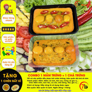 Bếp chú 7 - combo 1 hộp 500gr mắm chưng cá linh trứng muối + 1 hộp 500gr chả chưng trứng muối - giao hỏa tốc tphcm.