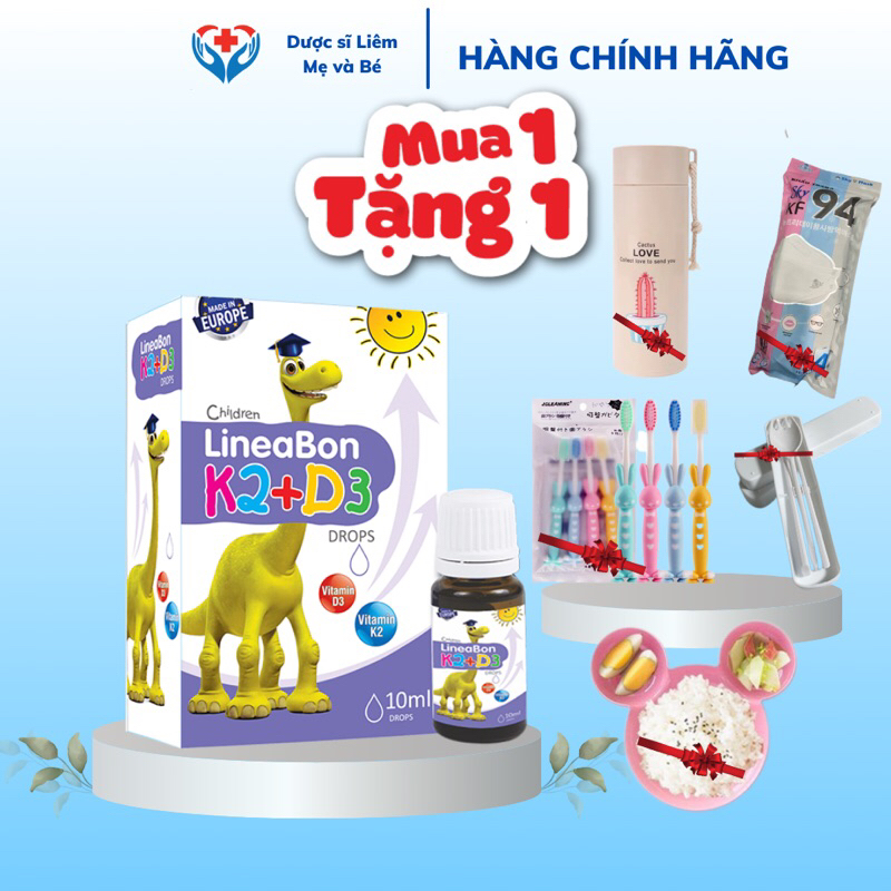 [Mua 1 tặng 1]LineaBon D3 K2 (Date mới) bổ sung vitamin d3 cho trẻ sơ sinh