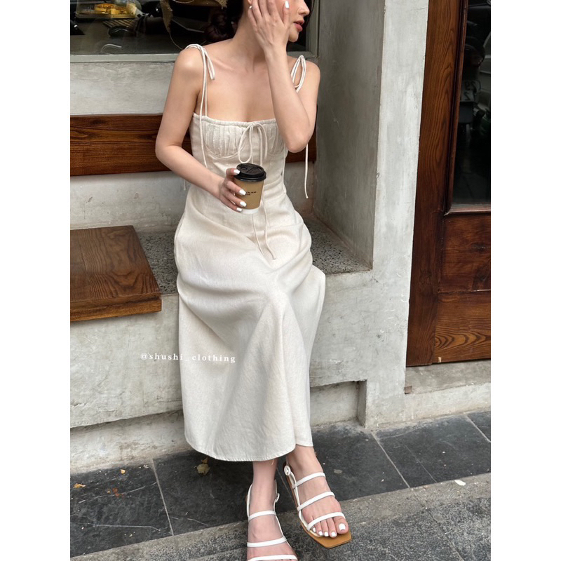 Pass (thanh lý) đầm kem size M của shushi clothing