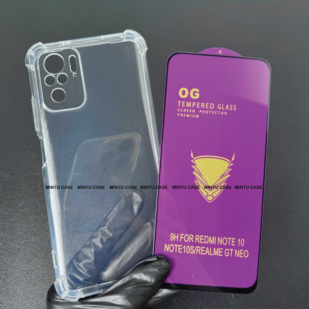 Ốp Lưng và cường lực Xiaomi Redmi Note 10 / Redmi Note 10S - Loại trong suốt chống sốc TSCS