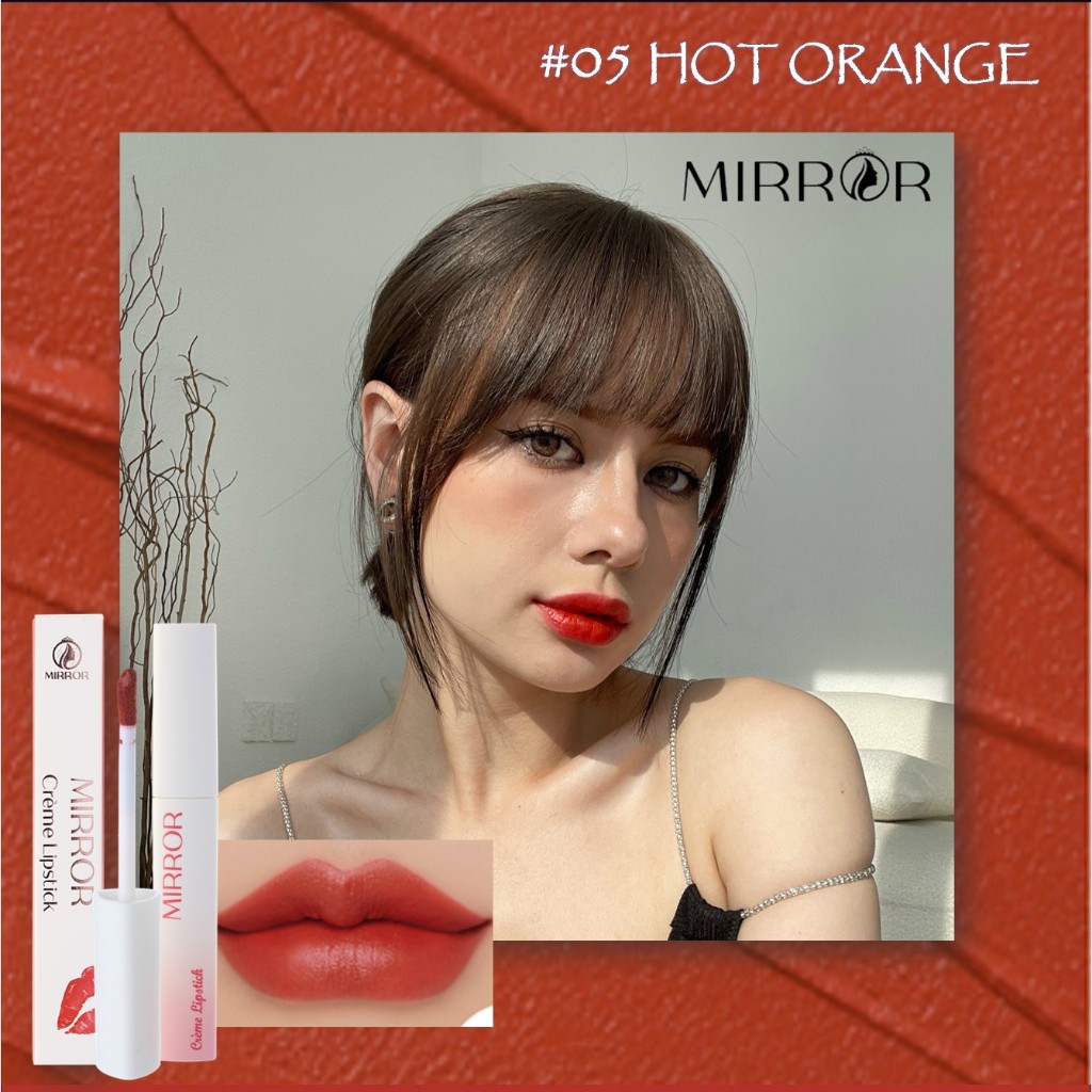 Son kem lì MIRROR Crème Lipstick 2g  - Son môi chính hãng mềm mịn, không chì, nhiều dưỡng, lâu trôi-Valentine