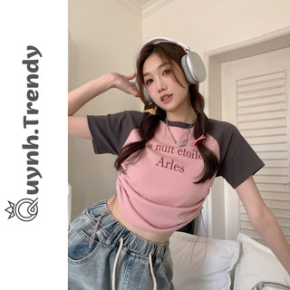 Áo Croptop Nữ Arles Tay Ngắn Ôm Body, Áo Baby Tee Dáng Croptop Kiểu Rút Dây Sexy Chất Borip Quynh Trendy A41