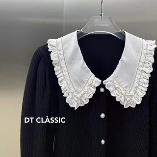 [ Bigsize 55-100kg] Áo len thừng cổ bèo 2 tầng ren