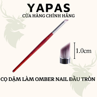 Cọ dặm ombre nail đầu tròn Yapas thân gỗ cao cấp , Cọ làm ombre trang trí móng chuyên dụng
