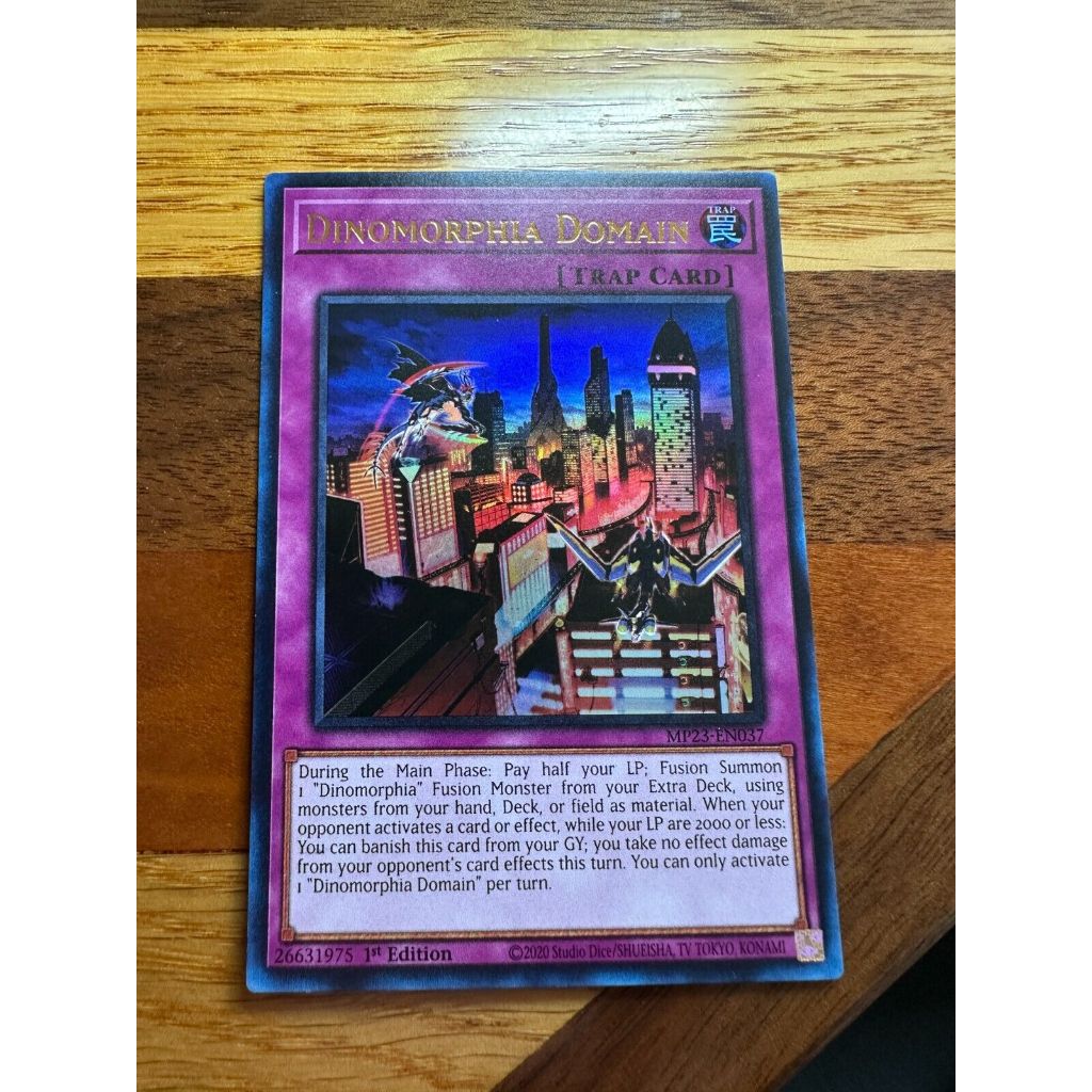 ultra Rare Lá thẻ bài Yugioh dinomorphia domain trap