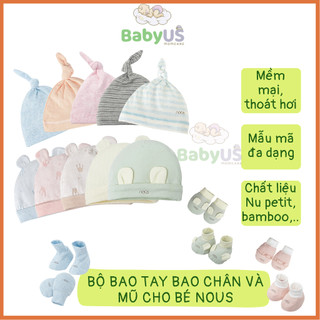 Set bao tay bao chân và mũ nón cho bé Nous siêu mềm mịn [BabyUS]