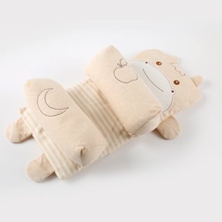 Gối chống bẹp đầu cho trẻ sơ sinh, gối định hình đầu kèm hai quả chẹn lõi bông cho bé