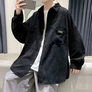 Áo Sơ Mi Dài Tay Vải Nhung Tăm Cho Nam Nữ Unisex Ulzzang Oversize Form Rộng Street Style Hàn Darkwear