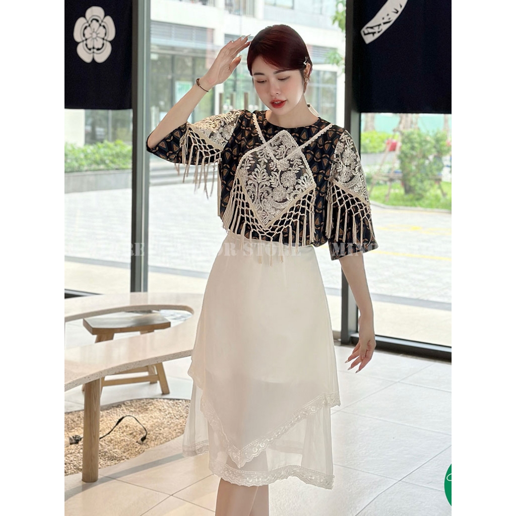 CHÂN VÁY TRẮNG DÀI 3 LỚP [MINOR AURORA]