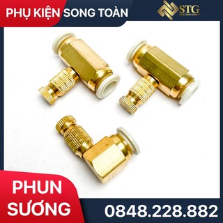Béc Phun Sương Đồng Thau, Bộ Béc Phun Sương Đồng Thau Nối Nhanh Ống 8mm Phun Sương Làm Mát