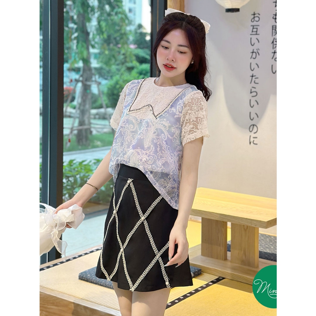 QUẦN VÁY ĐEN ĐAN REN [MINOR ROSSELLA]