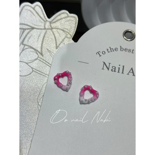 Charm trái tim ngọc trang trí móng tay