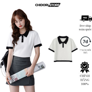 Áo thun polo trơn cho nữ tay ngắn chidori from t-shirt unisex phong cách basic hàn quốc chất vải cotton 100%