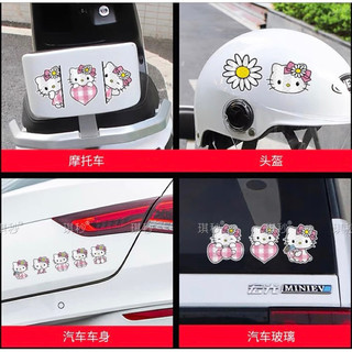 Sticker phản quang dán xe, nón bảo hiểm Hello Kitty
