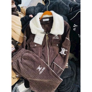 Sét bộ Nhung cổ lông cao cấp hàng đẹp cho nữ