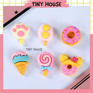 Nam châm trang trí hít dính tủ lạnh hình kem ốc quế bánh donut kẹo mút mini T1A4
