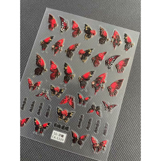 Sticker bướm đỏ 5d dán móng /Sticker 5d hình bướm đỏ dán móng
