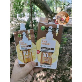 Dưỡng chất ban đêm Garnier 10% vitamin C - serum Garnier ban đêm - Tinh chất sáng da mờ thâm Garnier 7.5ml
