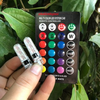 Đèn led t10 nháy 6 màu t10 5050 đổi hiệu ứng dùng remote led demi, đèn trần, đèn cốp, đèn taplo đổi màu rgb