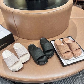 Dép Bánh Mì Gucxii Quai Ngang Đế Bằng Cao 5cm Chống Nước