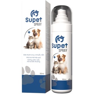 Thú cưng - Xịt nấm, ghẻ khử mùi, khử khuẩn Supet Spray công nghệ Đức an toàn cho thú cưng 100ml