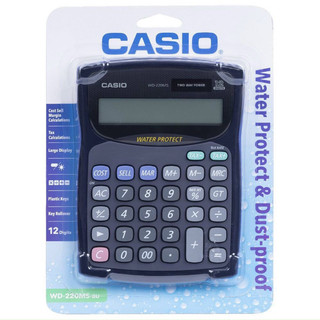 Máy tính chống bụi nước Casio WD-220MS - Chuyên dùng cho cửa hàng, quán ăn, sạp chợ, quầy thuốc