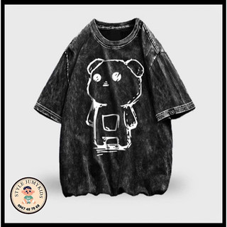 Áo thun wash đá basic UNISEX (10-48kg), chất vải cao cấp form rộng - tay ngắn - in GẤU siêu đẹp