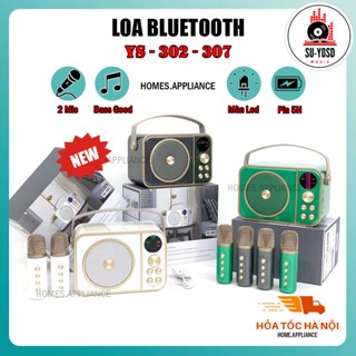 Loa Bluetooth Mini YS 302-307 SU-YOSD | Loa Karaoke Mini 2 Mic YS 302-307 Thay Đổi Giọng Nói ,Hỗ trợ Bass ,Pin 5H