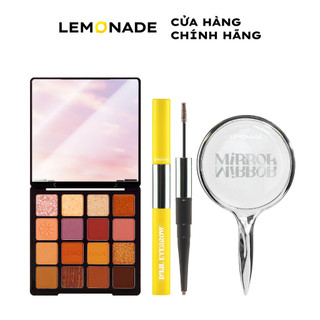 Combo trọn bộ Lemonade gồm:01 Bảng mắt Aesthetic 20.8g, 01 Chì kẻ mày 2 đầu 2.75g và 01 Gương Mirror Mirror 40g
