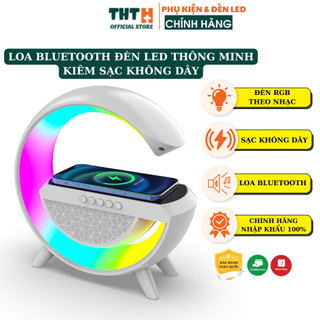 Loa bluetooth kiêm đèn led thông minh, sạc không dây cho điện thoại sử dụng loa nghe nhạc đèn bàn sạc điện thoại